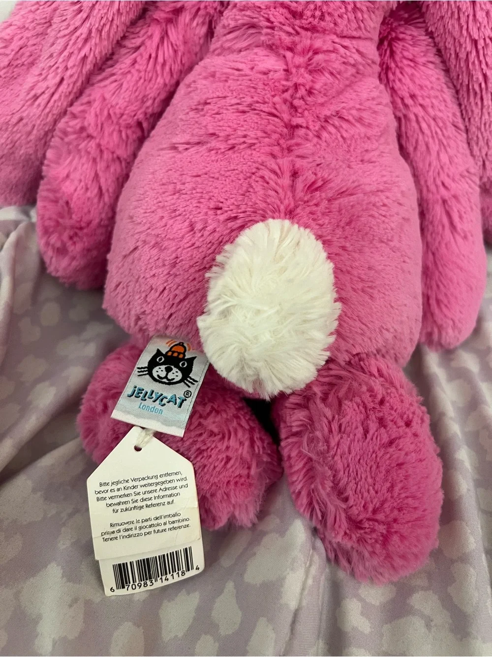 NWT Jellycat Medium Bashful Hot Pink Bunny Retired HTF Authentic